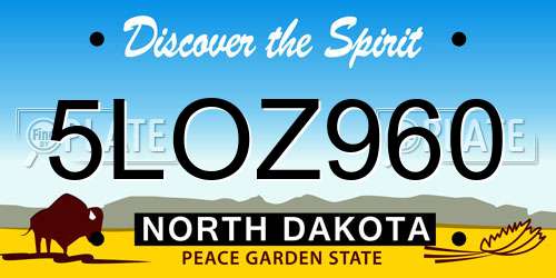5LOZ960 North Dakota License Plate