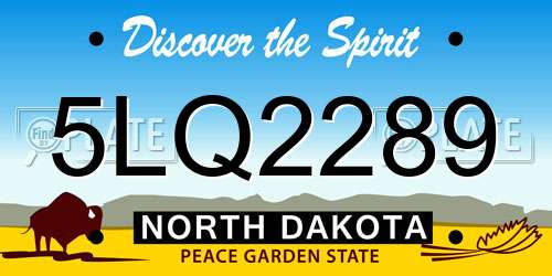 5LQ2289 North Dakota License Plate