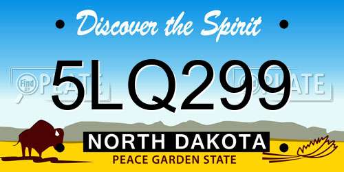 5LQ299 North Dakota License Plate