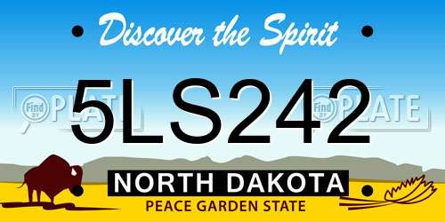 5LS242 North Dakota License Plate