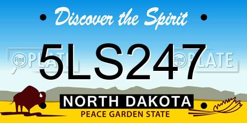 5LS247 North Dakota License Plate