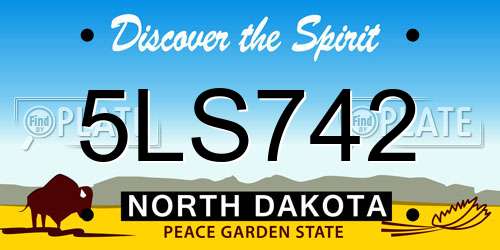 5LS742 North Dakota License Plate