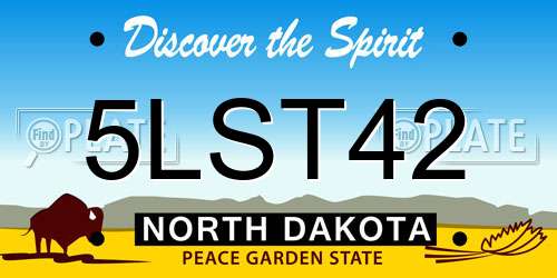 5LST42 North Dakota License Plate