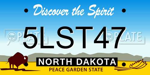 5LST47 North Dakota License Plate