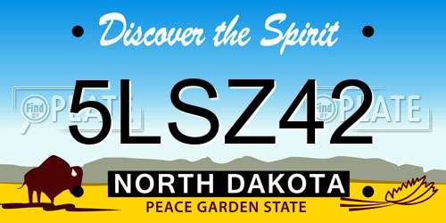 5LSZ42 North Dakota License Plate