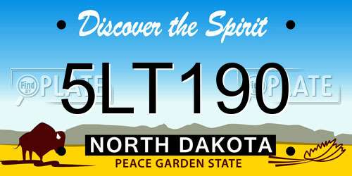 5LT190 North Dakota License Plate
