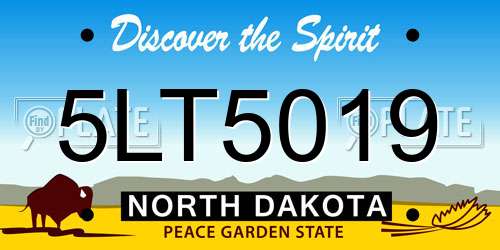 5LT5019 North Dakota License Plate