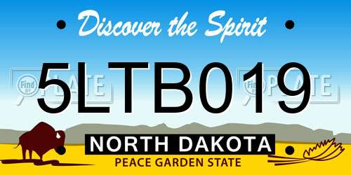 5LTB019 North Dakota License Plate