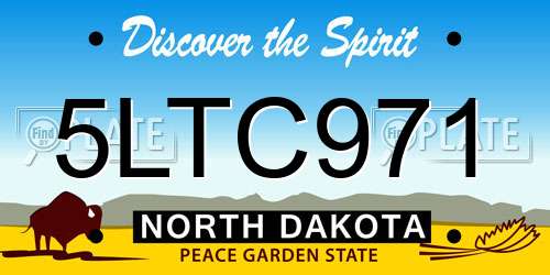 5LTC971 North Dakota License Plate