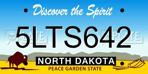 5LTS642 North Dakota License Plate
