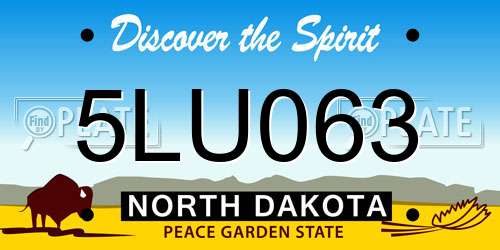 5LU063 North Dakota License Plate