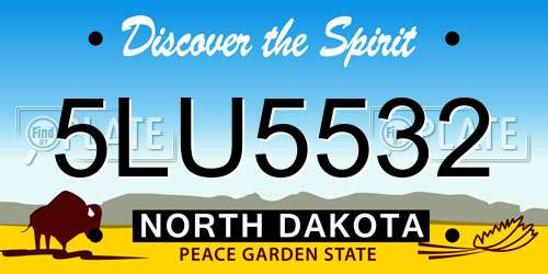 5LU5532 North Dakota License Plate