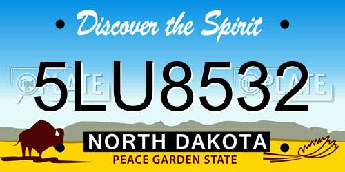 5LU8532 North Dakota License Plate