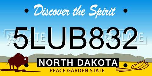 5LUB832 North Dakota License Plate