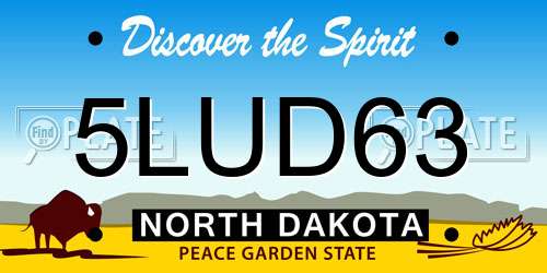 5LUD63 North Dakota License Plate