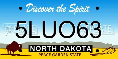 5LUO63 North Dakota License Plate