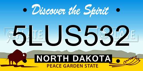 5LUS532 North Dakota License Plate