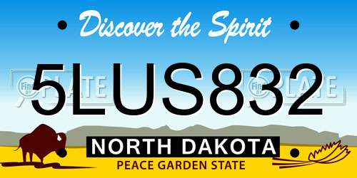 5LUS832 North Dakota License Plate