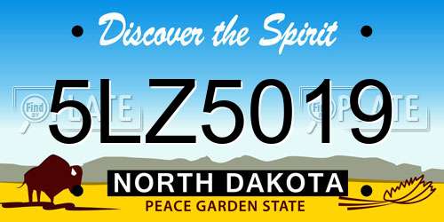 5LZ5019 North Dakota License Plate