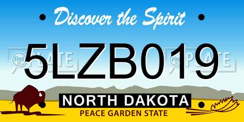 5LZB019 North Dakota License Plate