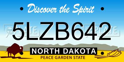 5LZB642 North Dakota License Plate