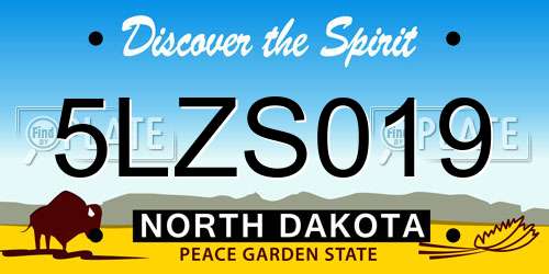 5LZS019 North Dakota License Plate