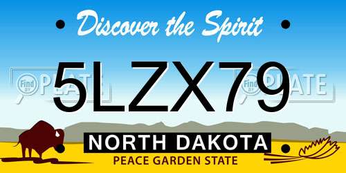 5LZX79 North Dakota License Plate