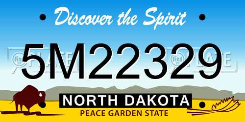 5M22329 North Dakota License Plate