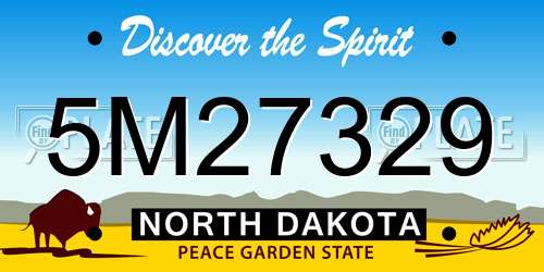 5M27329 North Dakota License Plate
