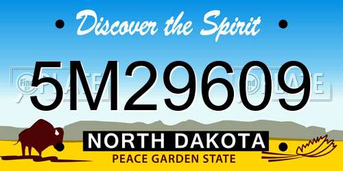 5M29609 North Dakota License Plate