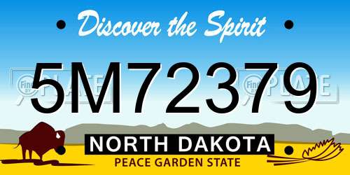 5M72379 North Dakota License Plate