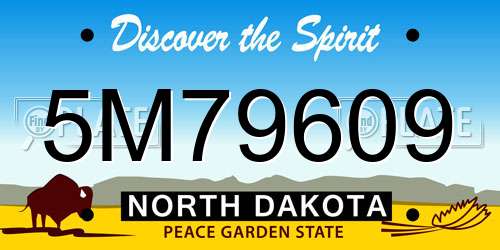 5M79609 North Dakota License Plate