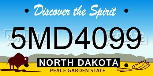 5MD4099 North Dakota License Plate