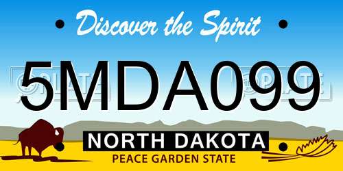 5MDA099 North Dakota License Plate