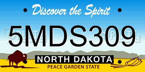 5MDS309 North Dakota License Plate