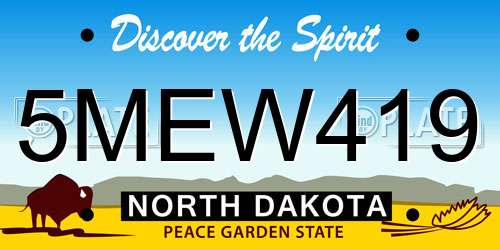 5MEW419 North Dakota License Plate