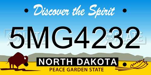 5MG4232 North Dakota License Plate