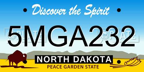 5MGA232 North Dakota License Plate
