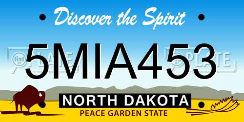 5MIA453 North Dakota License Plate