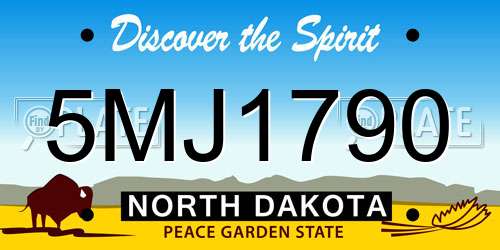 5MJ1790 North Dakota License Plate