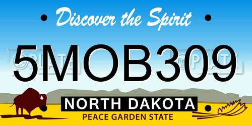 5MOB309 North Dakota License Plate