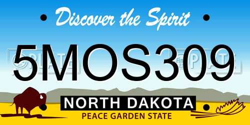 5MOS309 North Dakota License Plate