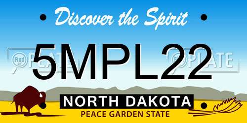 5MPL22 North Dakota License Plate
