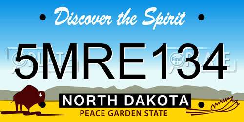 5MRE134 North Dakota License Plate