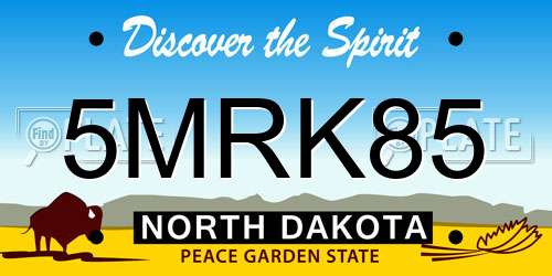 5MRK85 North Dakota License Plate