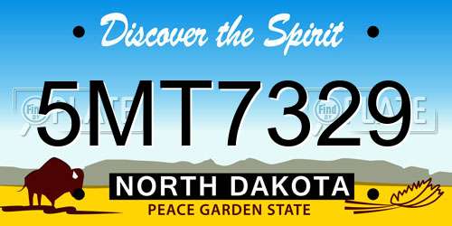 5MT7329 North Dakota License Plate