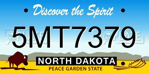 5MT7379 North Dakota License Plate