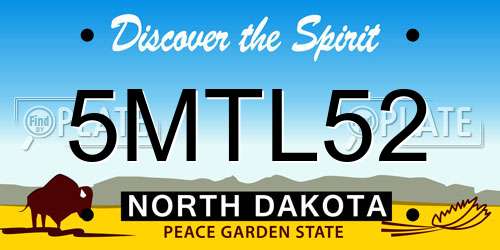5MTL52 North Dakota License Plate