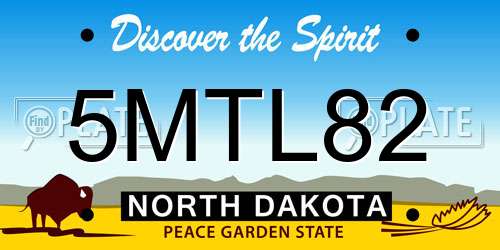 5MTL82 North Dakota License Plate