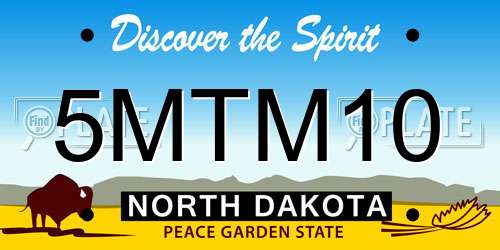 5MTM10 North Dakota License Plate